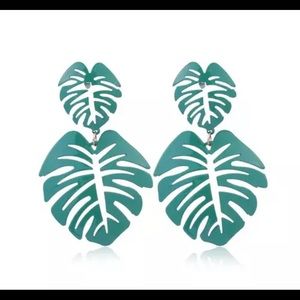 💥New Palm Leaves Dangle Drop Earrings green 4 pk